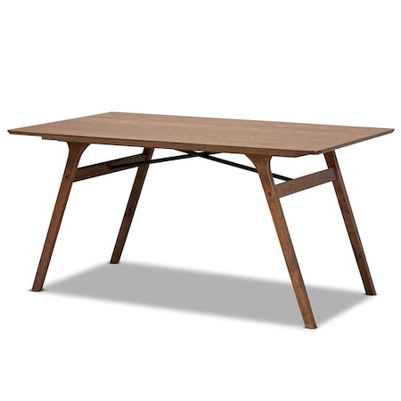 BAXTON STUDIO Saxton Mid-Century Modern Transitional Walnut Brown Finished Wood Dining Table 186-11866-Zoro